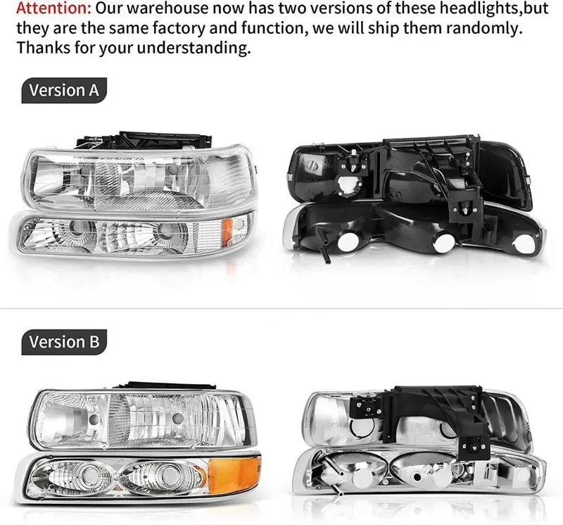 YITAMOTOR® Headlights & LED Tail Lights for 1999-2002 Chevy Silverado 1500/2500/3500, Complete Lamp Kit image 5