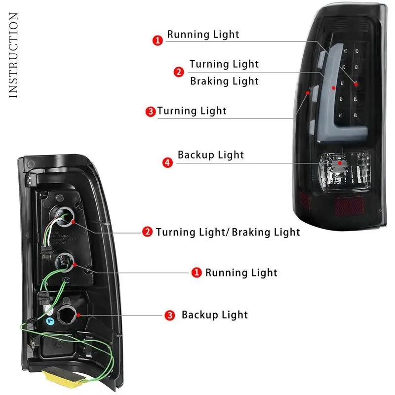 YITAMOTOR® Headlights & LED Tail Lights for 1999-2002 Chevy Silverado 1500/2500/3500, Complete Lamp Kit image 9