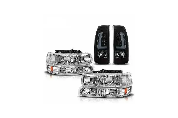 YITAMOTOR® Headlights & LED Tail Lights for 1999-2002 Chevy Silverado 1500/2500/3500, Complete Lamp Kit image