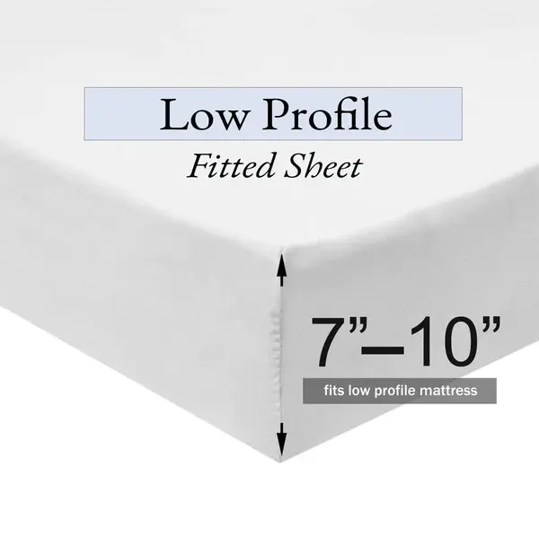 Low Profile (7-10 inches ) 100% Cotton Sateen Sheet Set - USA image 3