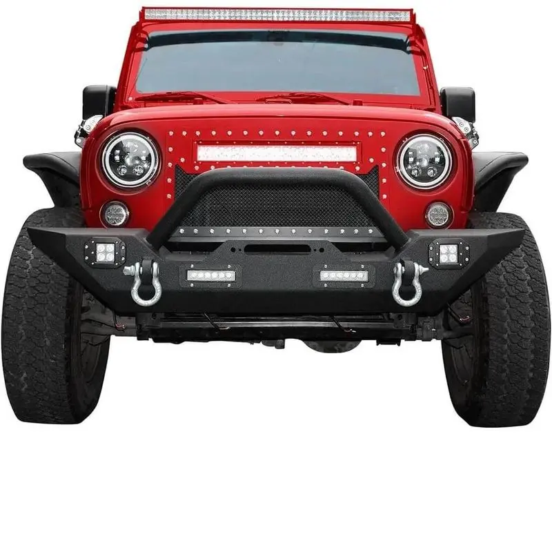 YITAMOTOR Front Bumper for 07-18 Jeep Wrangler JK & Unlimited Rock Crawler Bumper image 2
