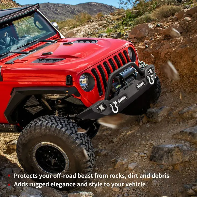YITAMOTOR Front Bumper for 07-18 Jeep Wrangler JK & Unlimited Rock Crawler Bumper image 4