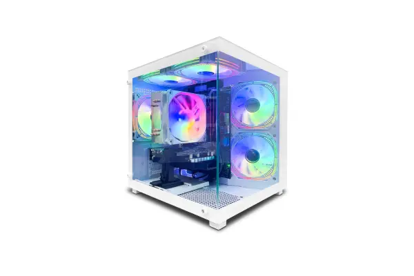 Suevery AMD Ryzen 5 5600 + Radeon RX 6500 Gaming PC with B450 Motherboard, 16GB DDR4 3200MHz, 1TB NVMe SSD, WiFi 6, 400W PSU, and RGB Lighting image