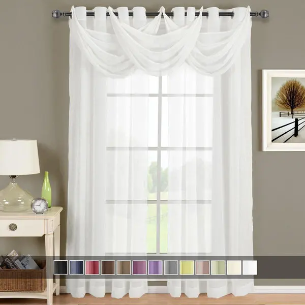 Abri Grommet Crushed Sheer Curtain Panel (Single) image 1