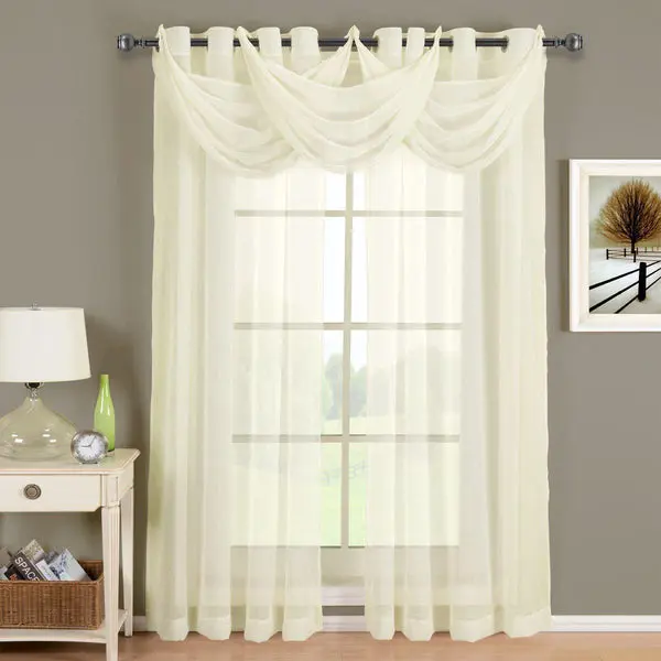 Abri Grommet Crushed Sheer Curtain Panel (Single) image 2