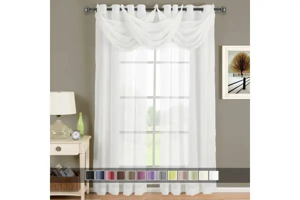 Abri Grommet Crushed Sheer Curtain Panel (Single) image