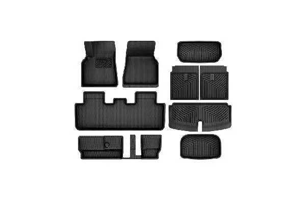 OEDRO Floor Mats Fit for Tesla Model Y 2025-2020 7-Seat,All Weather Protection Car Mats TPE Cargo Liner Floor Mats and Cargo Trunk Mats Accessories Full Complete Set image