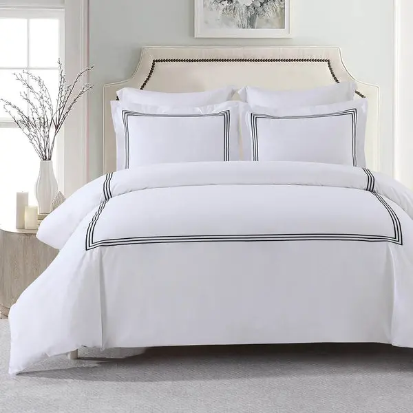 Adeline Percale Embroidered Duvet Cover Set - 100% Cotton image 1