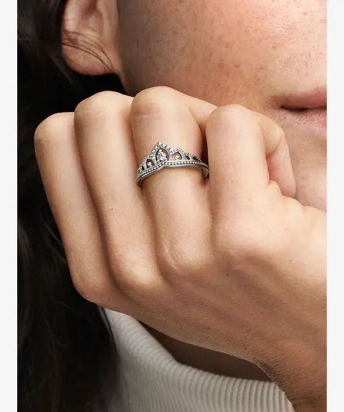 Regal Beaded Tiara Ring Sterling silver image 3
