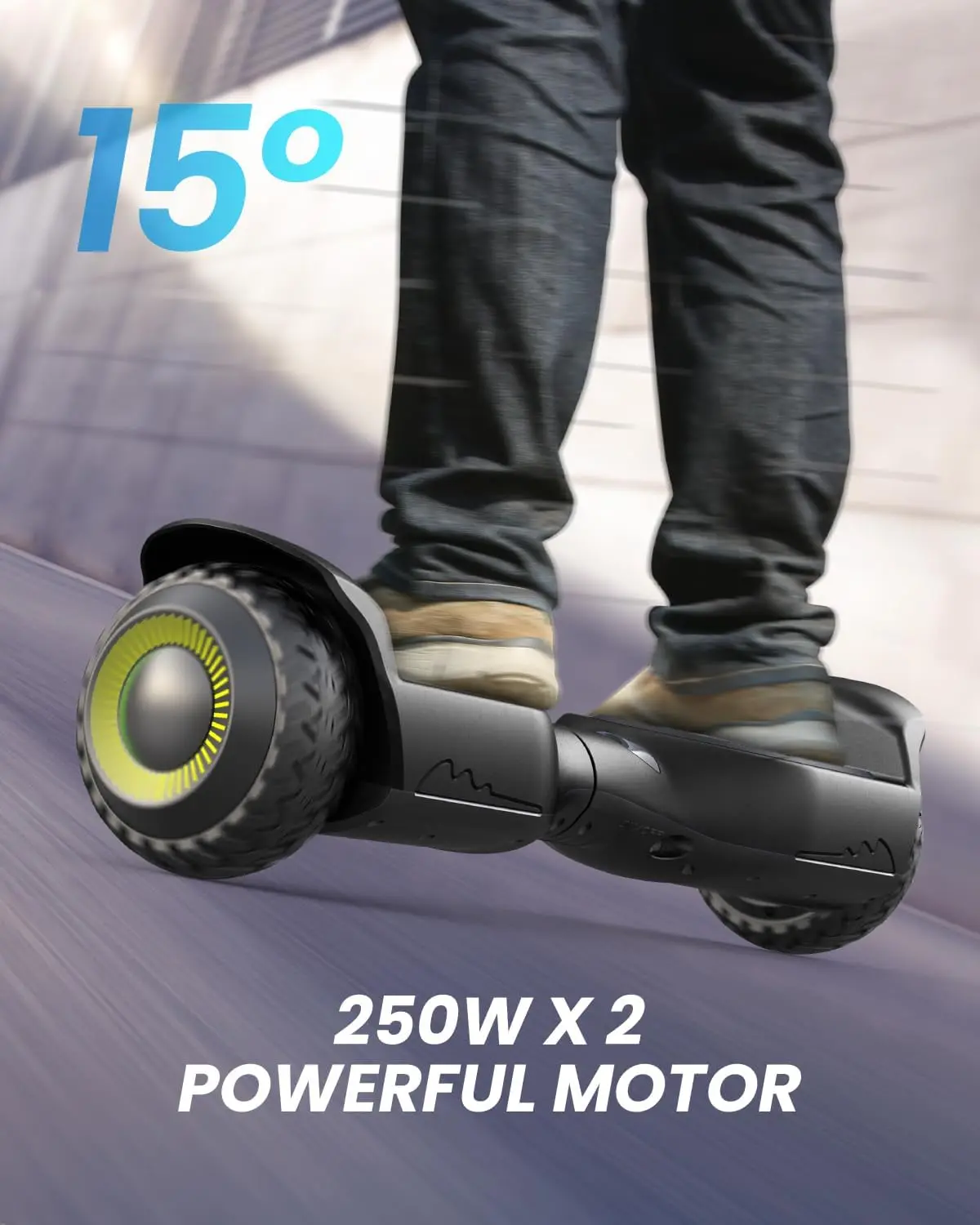 Gyroor Hoverboard New G13 All Terrain Hoverboard with LED Lights & 500W Motor, Self Balancing Off Road Hoverboards with Bluetooth for Kids ages 6-12 and Adults image 2