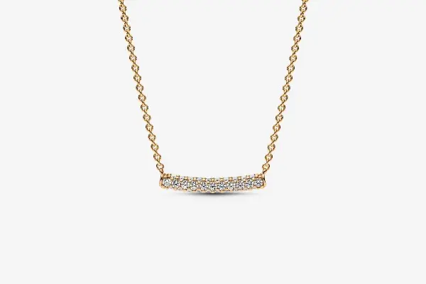 Pandora Timeless Pavé Single-row Bar Collier Necklace 14k gold plating image