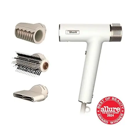 Shark Hair Dryer | SpeedStyle | No Heat Damage Hair Styling Tool | 3 Styling Tools Included | Portable & Powerful Blow Dryer | Best for Straight & Wavy Hair | Silk | HD331 image 2
