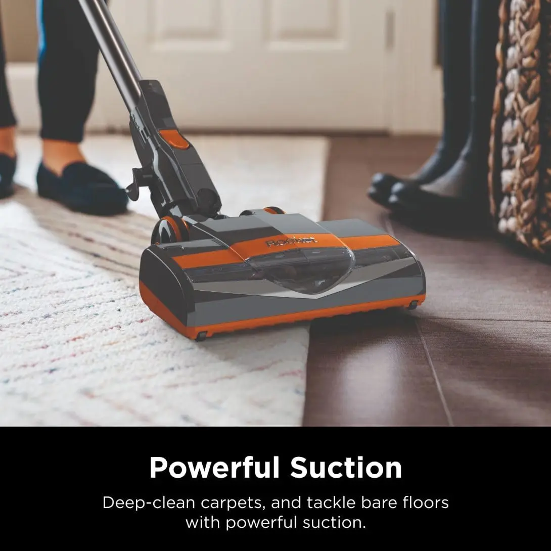 Shark Rocket Ultra-Light Corded Bagless Vacuum for Carpet and Hard Floor Cleaning with Swivel Steering (HV301), Gray/Orange image 2
