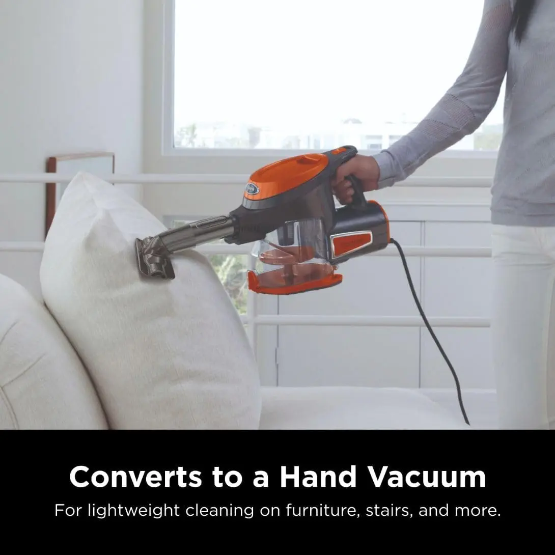Shark Rocket Ultra-Light Corded Bagless Vacuum for Carpet and Hard Floor Cleaning with Swivel Steering (HV301), Gray/Orange image 6