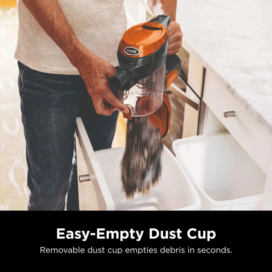 Shark Rocket Ultra-Light Corded Bagless Vacuum for Carpet and Hard Floor Cleaning with Swivel Steering (HV301), Gray/Orange image 9