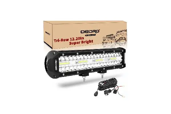 12" 360W 25200LM Tri-Rows LED Light Bar + Wiring Harness image