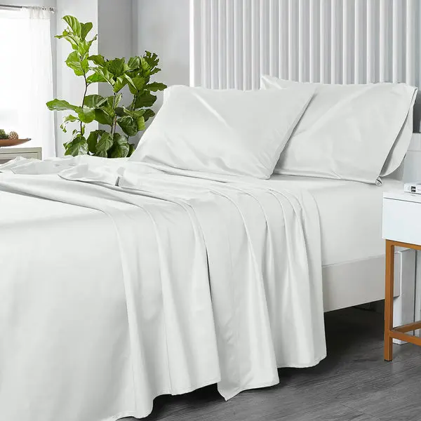 USA 608 Cotton Sheet Set - Extra Deep Pockets (22-inches) & Oversize Flat Sheet image 1