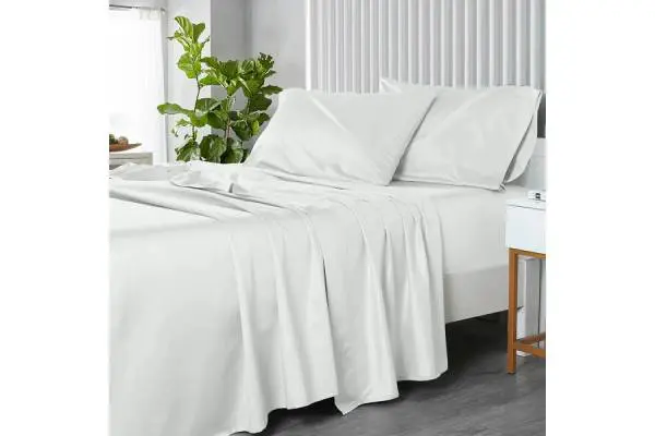USA 608 Cotton Sheet Set - Extra Deep Pockets (22-inches) & Oversize Flat Sheet image
