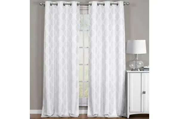Paisley Thermal Blackout Jacquard Grommet Top Curtain Pair Panels image