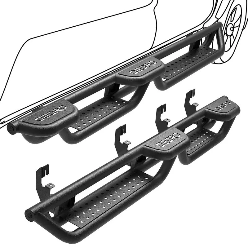 6" Running Boards Dual Convex Platform for 2015-2025 Chevy Colorado/GMC Canyon Crew Cab, Bolt-on Side Steps Steel Nerf Bars image 1