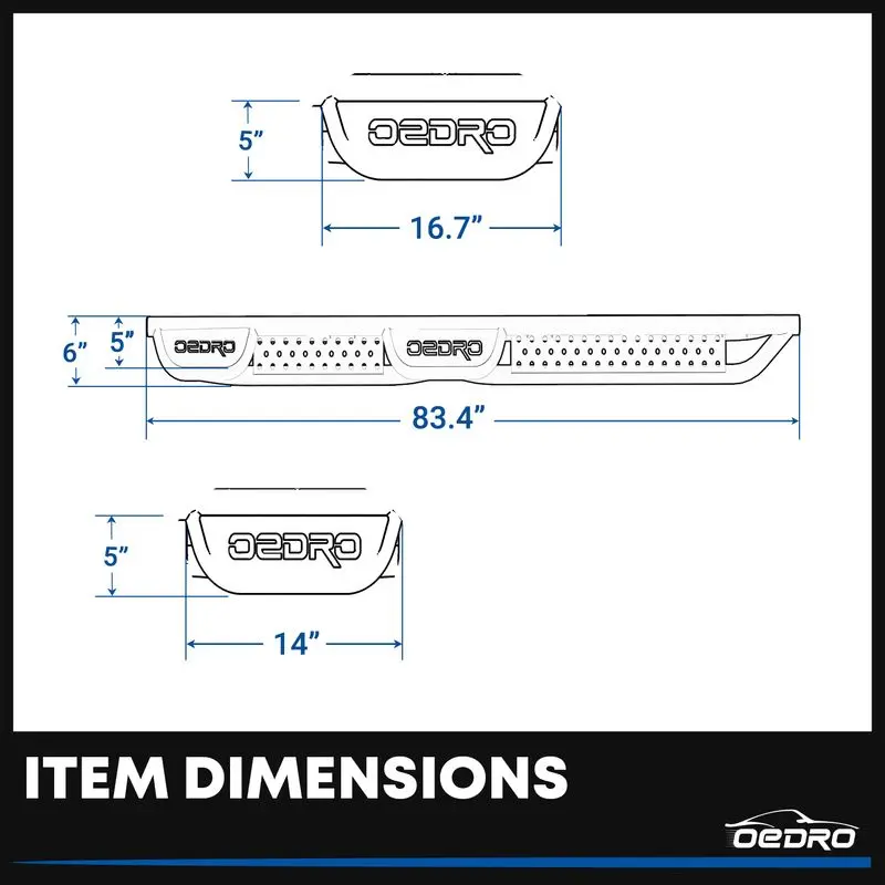 6" Running Boards Dual Convex Platform for 2015-2025 Chevy Colorado/GMC Canyon Crew Cab, Bolt-on Side Steps Steel Nerf Bars image 6