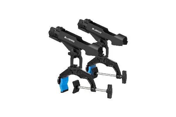 PLUSINNO 1/2/4 Pack Fishing Rod Holders for Boat, Fishing Rod Holder with Enlarge Clamp, Innovative Dual-V Shaped Design, Fit Round/Square Tube Boat Fishing, Fishing Gear, Fishing Gifts for Men image