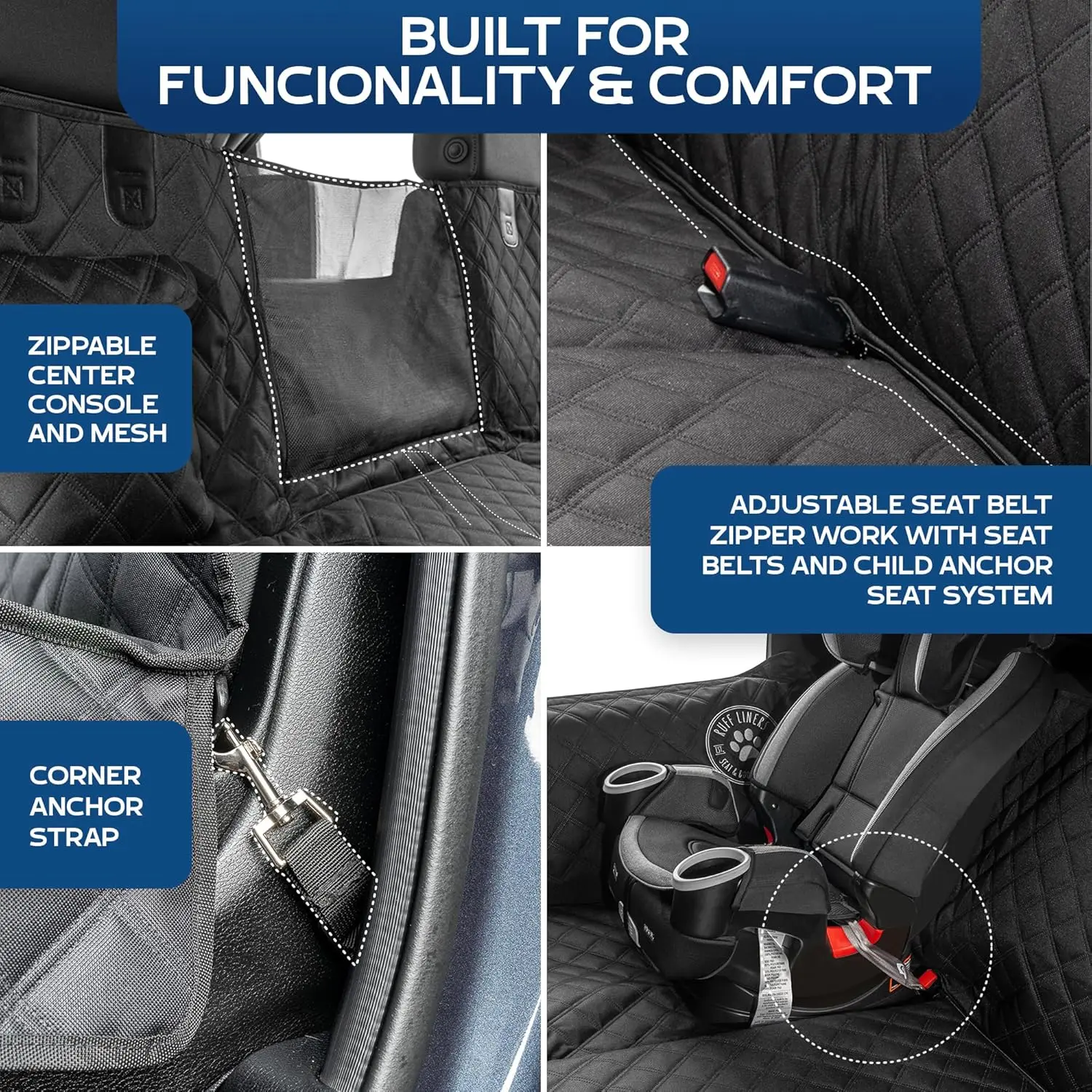 Medium Back Seat Extender for Dogs, 2025 Version – As Seen on Shark Tank – Hard Bottom Platform for Cars, SUVs & Mid-Size Trucks – 400lb Support Waterproof – Rigid Back Seat Cover for Dogs image 4