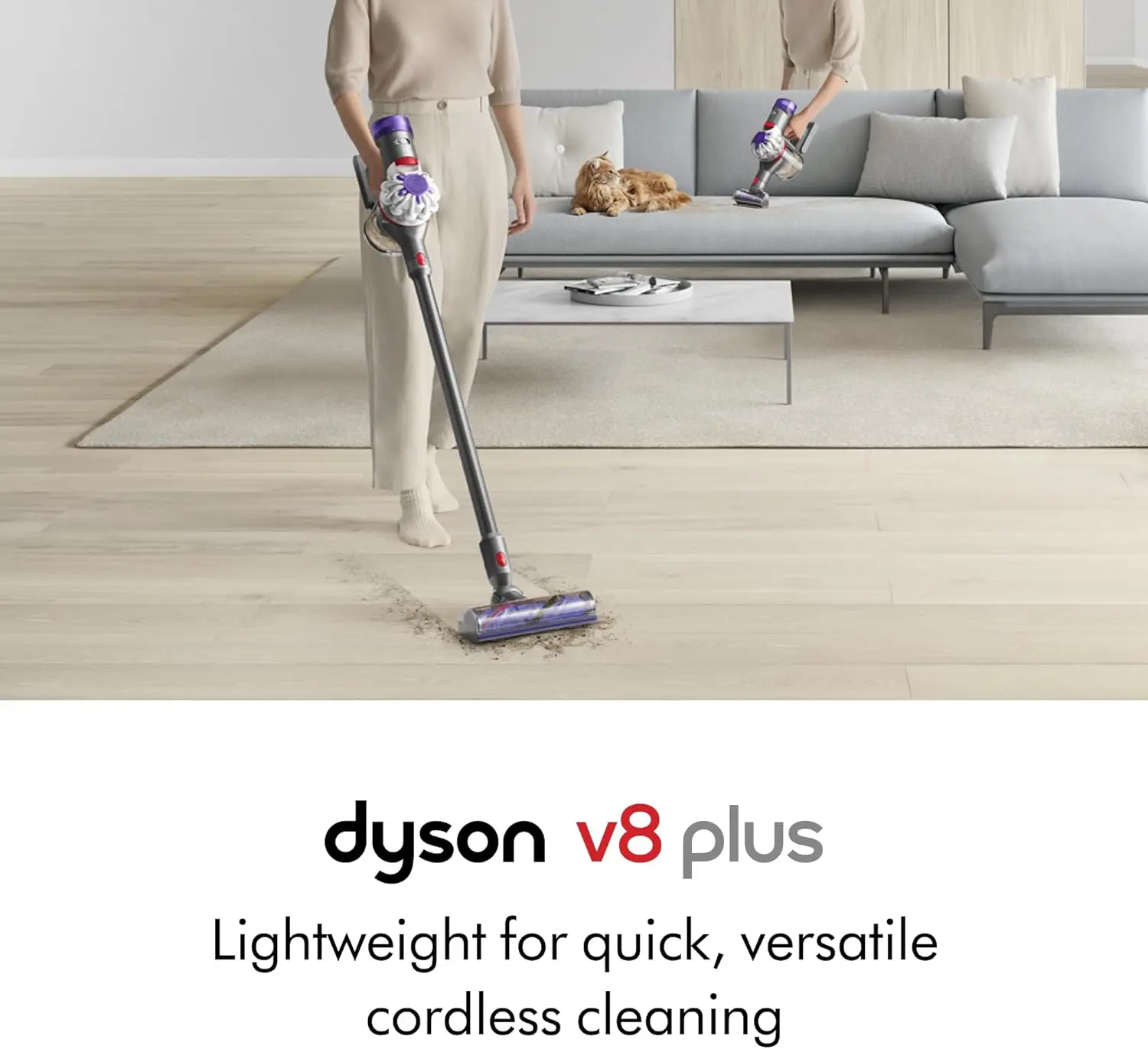 Dyson V8 Plus Cordless Vacuum, Silver/Nickel image 2