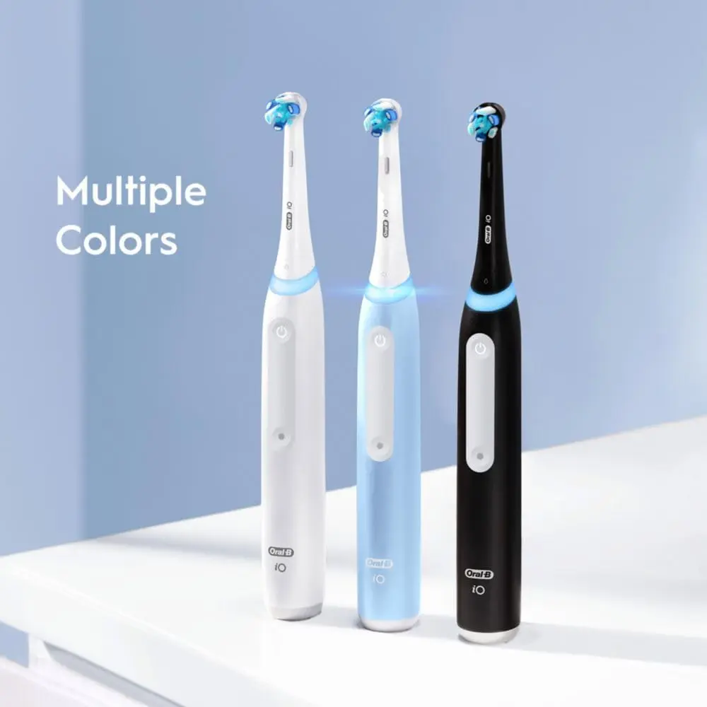 Oral-B iO Deep Clean Rechargeable Electric Powered Toothbrush, Black with iO Series 3 Limited, 2 Brush Heads and Travel Case - Pressure Sensor to Protect Gums - 3 Cleaning Settings - 2 Minute Timer image 7