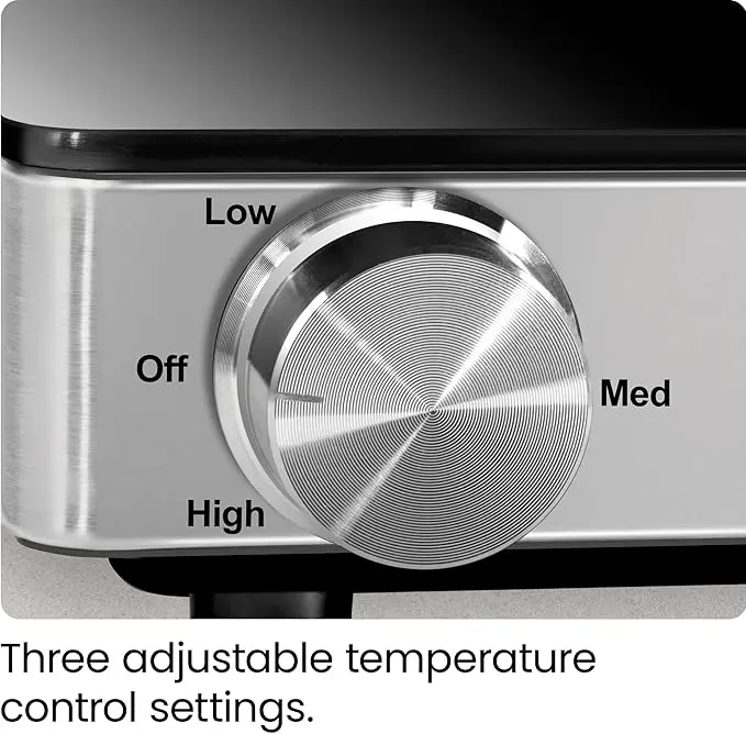 Chefman Compact Glasstop Warming Tray with Adjustable Temperature Control Perfect for Buffets, Restaurants, Parties, Events, Home Dinners and Travel, Mini 15x12 Inch Surface, Keeps Food Hot, Black image 4
