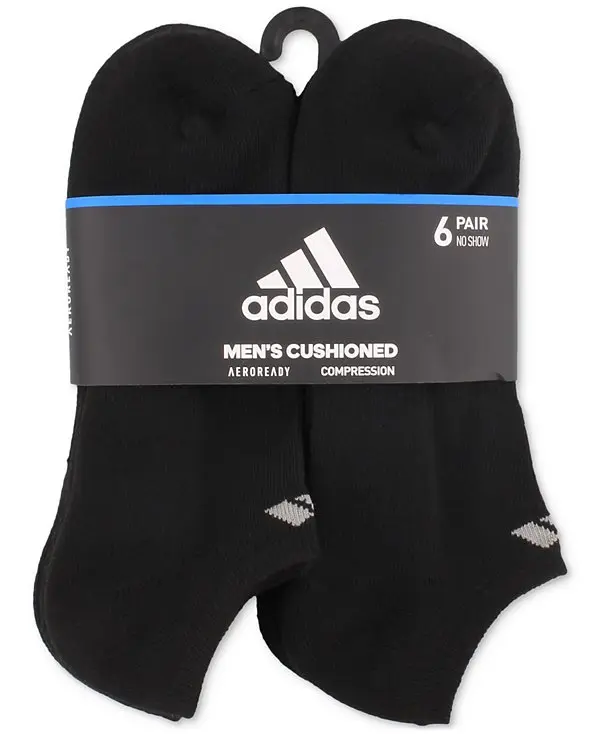 Men's Cushioned Athletic 6-Pack No Show Socks image 3