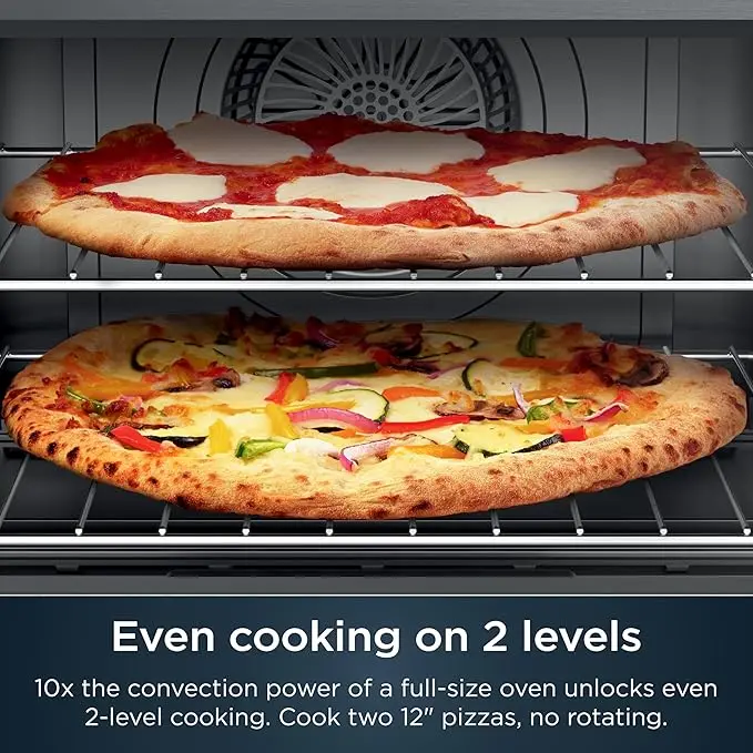Ninja Air Fryer & Toaster Oven | Prestige Smart XL Countertop Oven | Bakes up to 20 Cookies, Fits up to a 12lb Turkey | Pizza, Toast, Bake, Air Fry & Reheat | 1800 Watts | Stainless Steel | DT501​ image 3