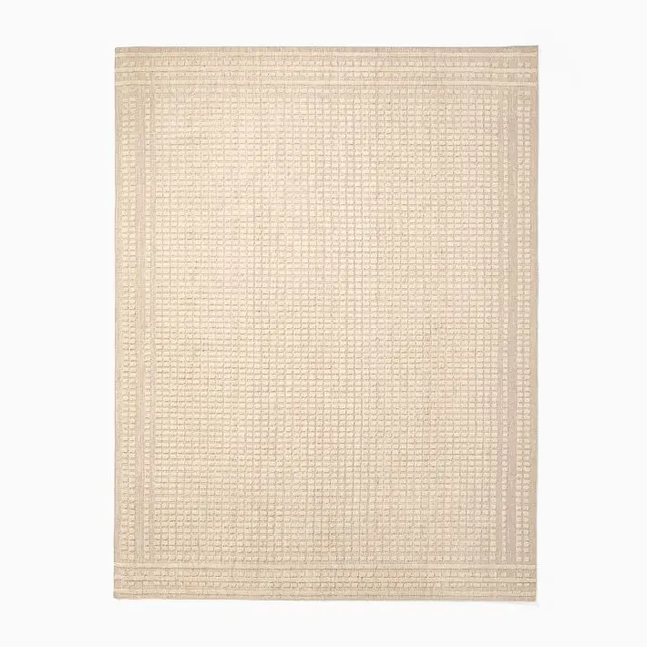 Loomed Grid Wool Rug image 2