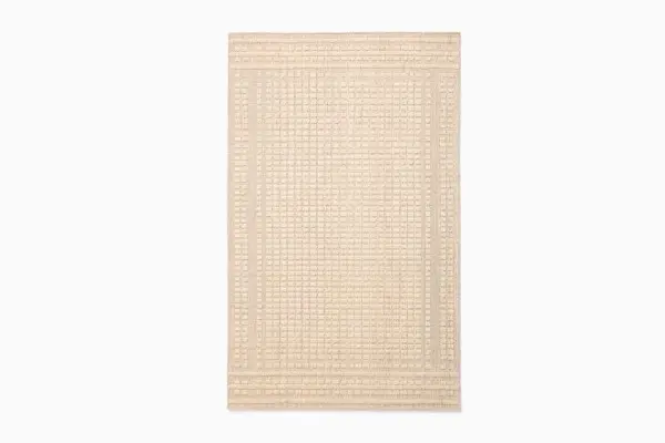 Loomed Grid Wool Rug image