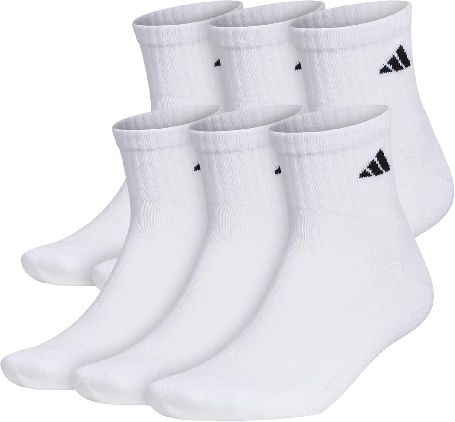 adidas Men's Socks, Athletic Cushioned Quarter 6-Pack, Ankle Fit with Arch Support image 1