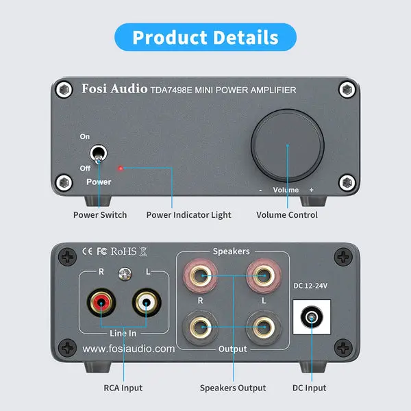 Fosi Audio TDA7498E Stereo Audio Amplifier image 3
