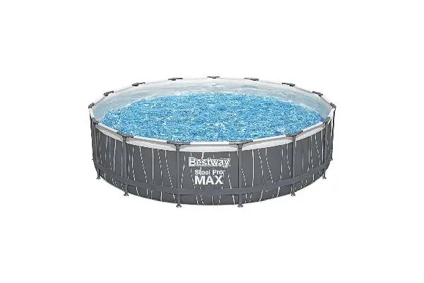 Click to see full view      3+  7 VIDEOS Bestway Steel Pro MAX Above Ground Swimming Pool (15' x 42") | Round Outdoor Backyard Family Pool with Color-Changing Pool Liner | Features 7-Color LED Lights image