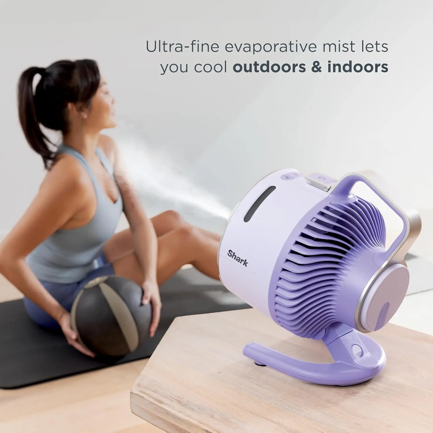 Shark FlexBreeze HydroGo Fan—Ultra-powerful portable fan with indoor + outdoor mist. Up to 70 feet of reach, corded & cordless, up to 12-hr. battery, 5 speeds, evaporative misting, Grey, FA052 image 5