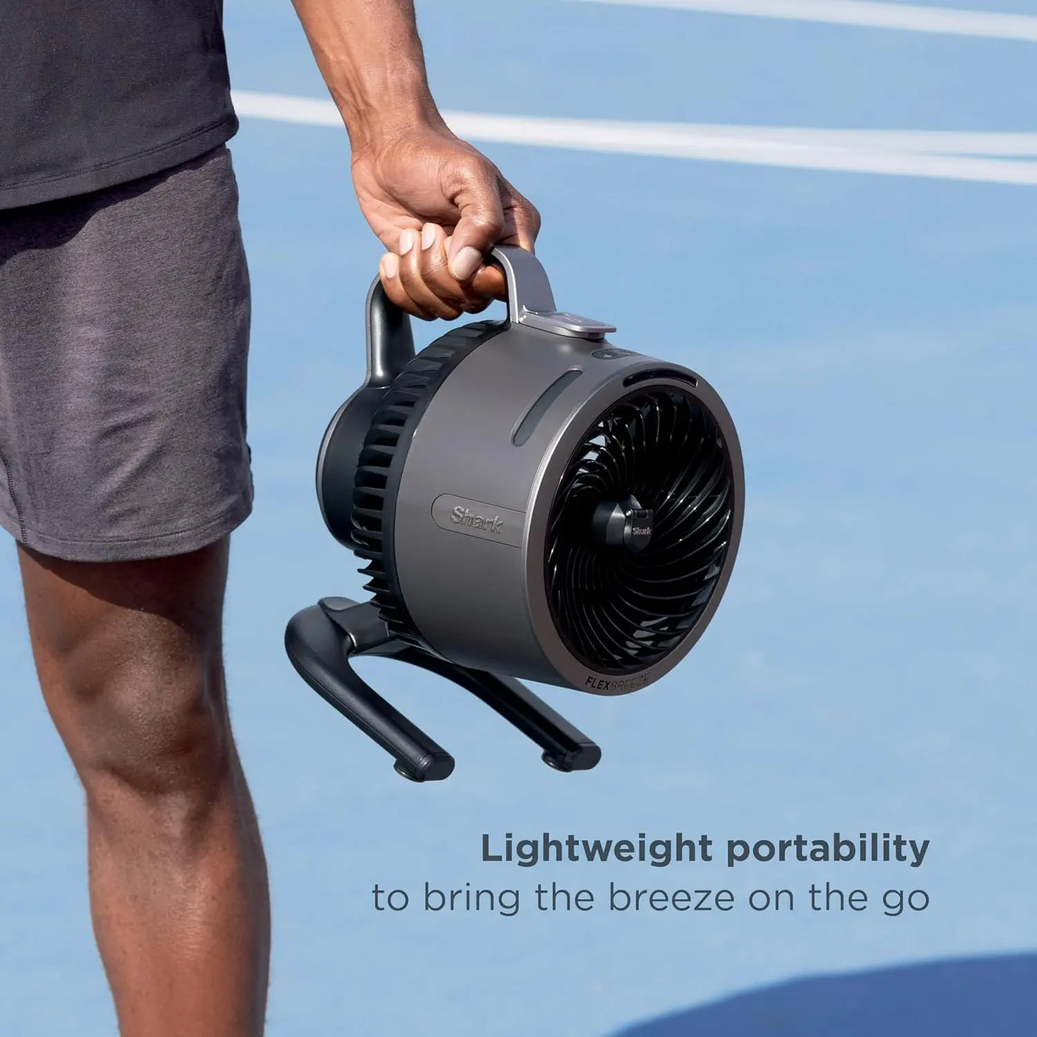 Shark FlexBreeze HydroGo Fan—Ultra-powerful portable fan with indoor + outdoor mist. Up to 70 feet of reach, corded & cordless, up to 12-hr. battery, 5 speeds, evaporative misting, Grey, FA052 image 6