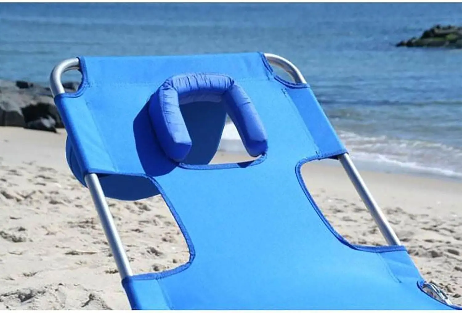 Ostrich Beach Lounge Chair, Folding & Reclining Outdoor Chaise Lounger, Blue - Portable Adjustable Recliner Chair for Lawn, Pool, Patio, Garden, and Yard image 4