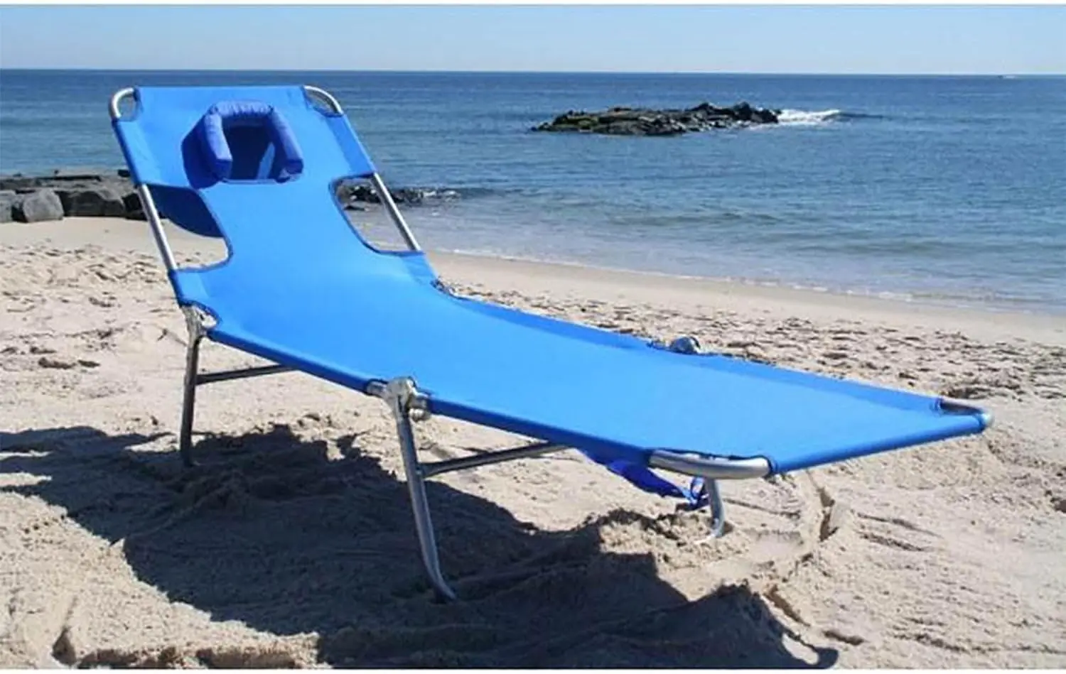 Ostrich Beach Lounge Chair, Folding & Reclining Outdoor Chaise Lounger, Blue - Portable Adjustable Recliner Chair for Lawn, Pool, Patio, Garden, and Yard image 6