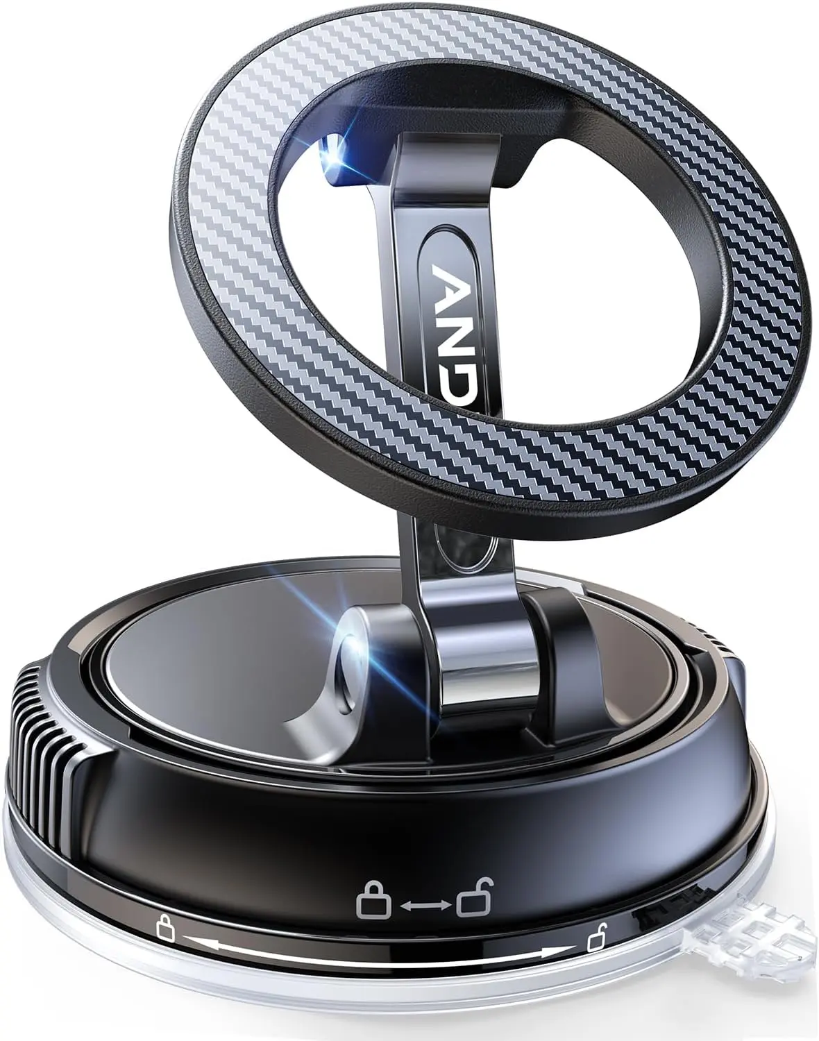 Car Phone Holder for Magsafe [78+LBS Strongest Suction & 2400gf Strongest Magnetic] 360° Adjustable Car Phone Mount, Phone Holders for Your Car for iPhone 16 Pro Max 15 14 13 12 Plus (Carbon Fiber) image 1