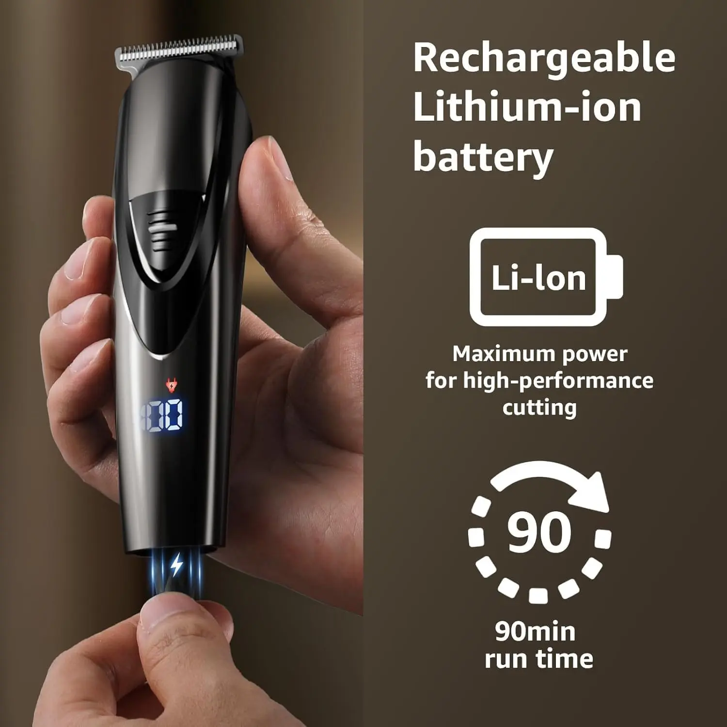 Electric Beard Trimmer for Men: 16-in-1 Professional Barber Hair Clippers - Cordless Grooming Kit - Turbo Speed & Precision Blades image 4