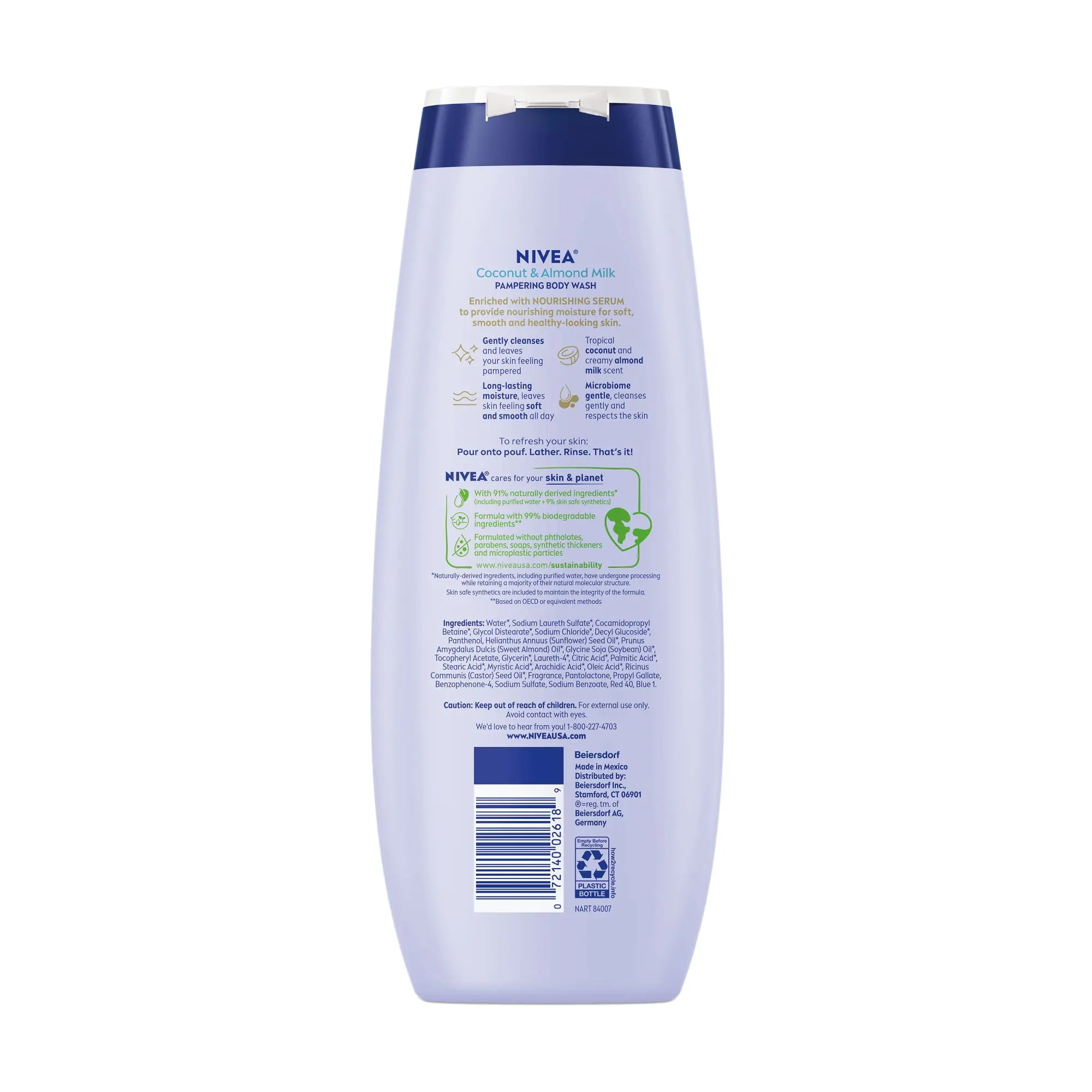 NIVEA Pampering Body Wash for Women, Coconut and Almond Milk, Nourishing Serum, 20 fl oz image 13