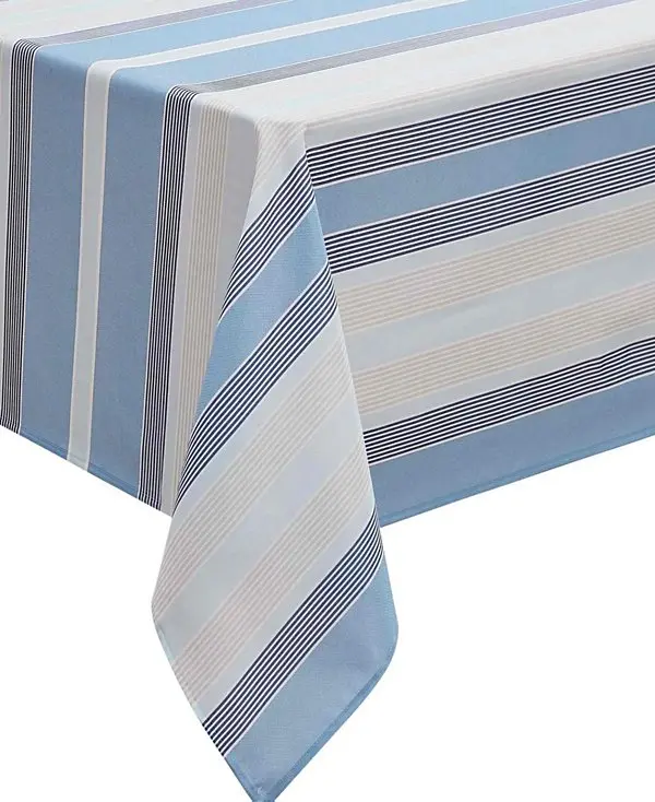 Breakers Stripe Water-Resistant Indoor and Outdoor Tablecloth, 60" x 102" Rectangle image