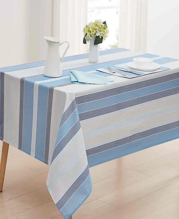 Breakers Stripe Water-Resistant Indoor and Outdoor Tablecloth, 60" x 102" Rectangle image 4