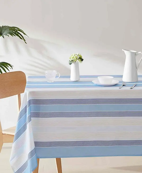 Breakers Stripe Water-Resistant Indoor and Outdoor Tablecloth, 60" x 102" Rectangle image 5