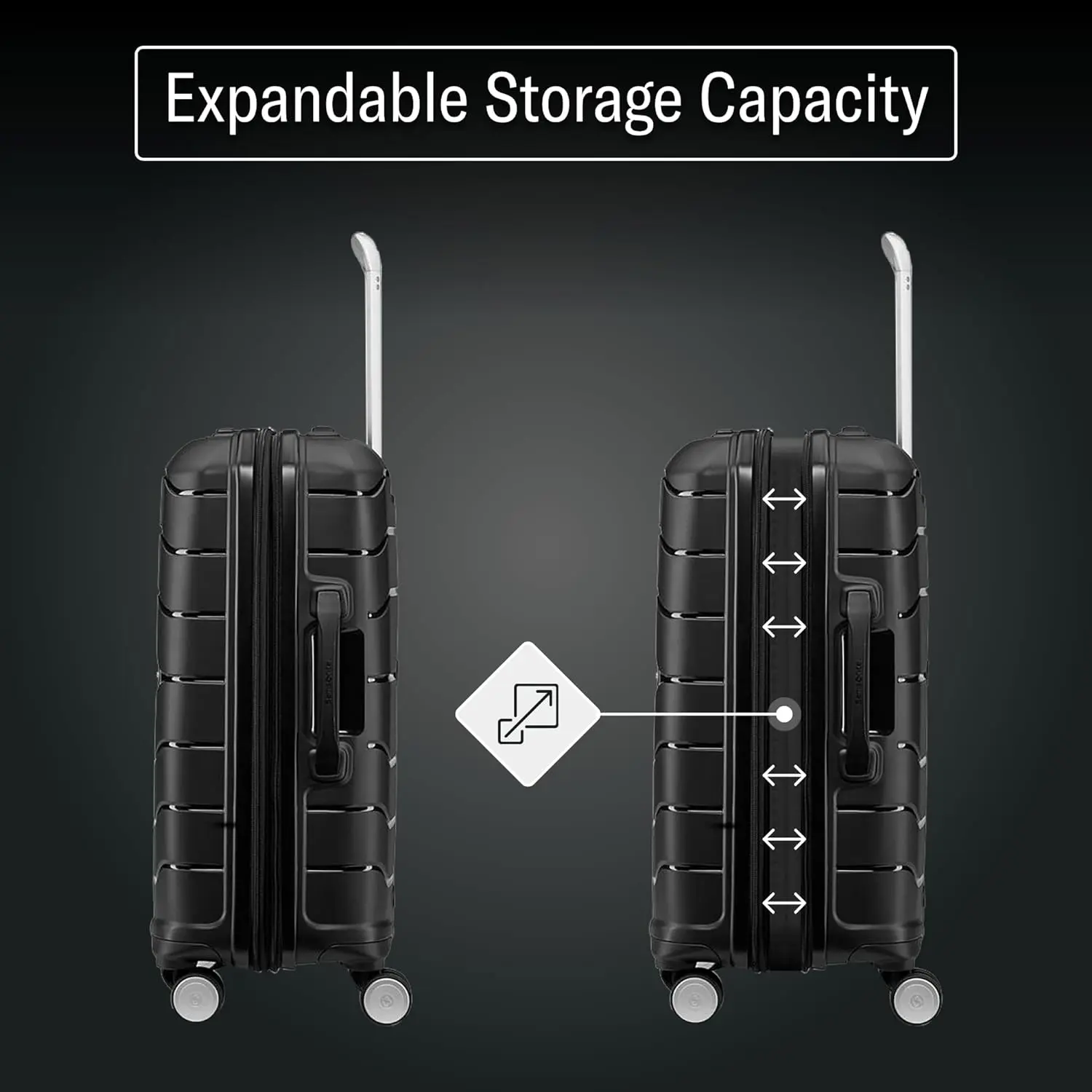 Samsonite Freeform Hardside Expandable with Double Spinner Wheels, Carry-On 21-Inch, White/Grey image 6