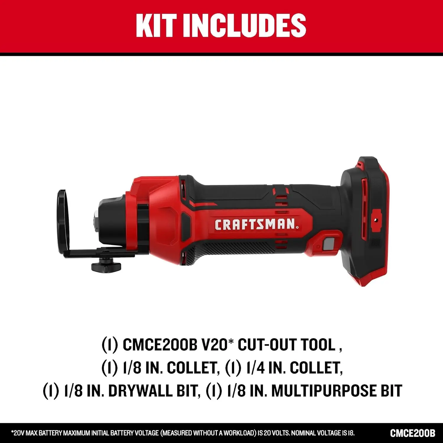 CRAFTSMAN 20V MAX Cut Out Tool, Cordless Drywall Cutting, Bare Tool Only (CMCE200B) image 6