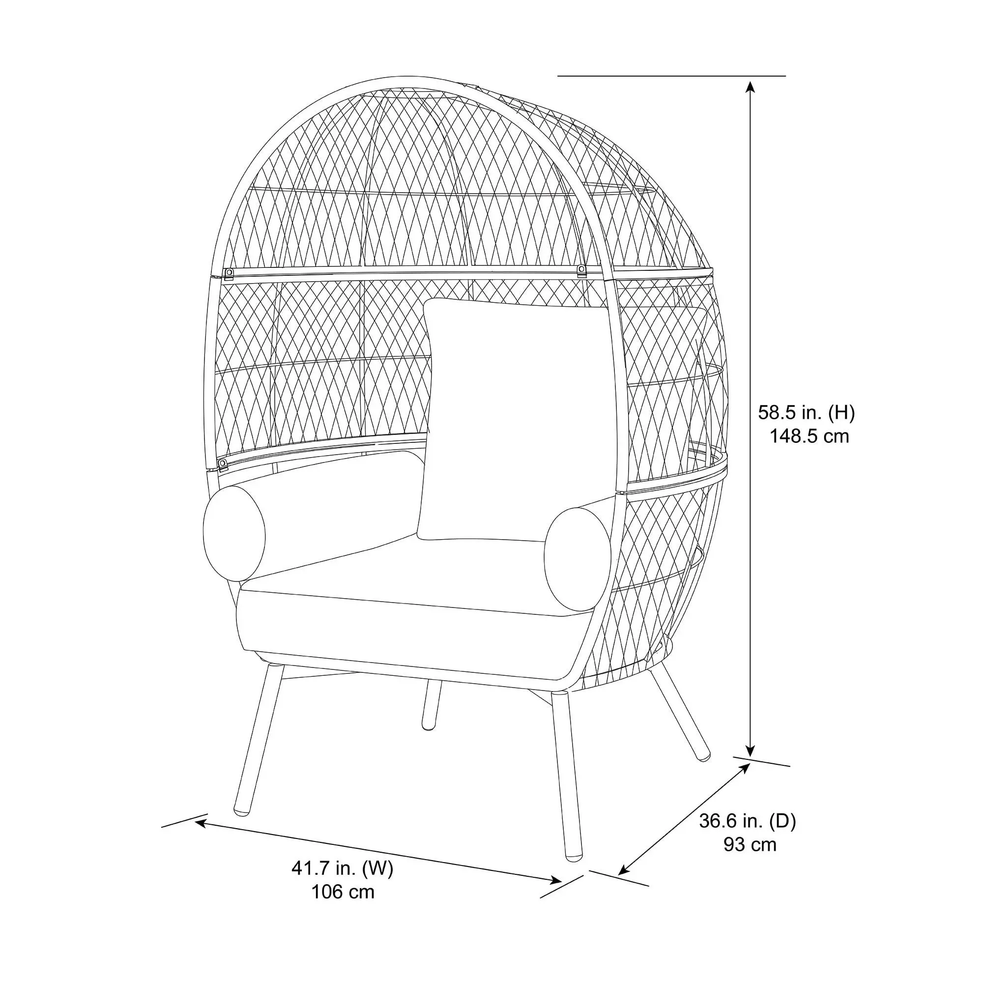 Better Homes & Gardens Ventura Boho Stationary Outdoor Wicker Egg Chair image 7